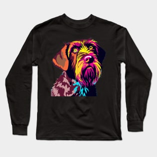 German Wirehaired Pointer Pop Art - Dog Lover Gifts Long Sleeve T-Shirt